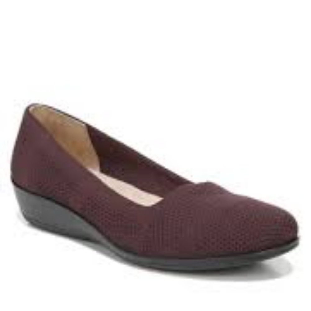 NWT LIFE STRIDE IMMY FLEX SOLE WEDGE LOAFERS COLOR PINOT NOIR 6W (WIDE)